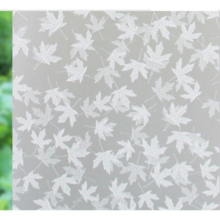 Decal mờ họa tiết lá phong dán kính