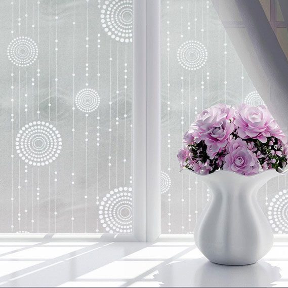 Decal mờ họa tiết rèm trắng