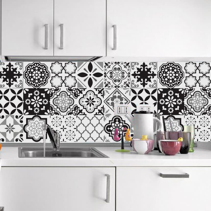 Trang trí bếp với Decal gạch bông