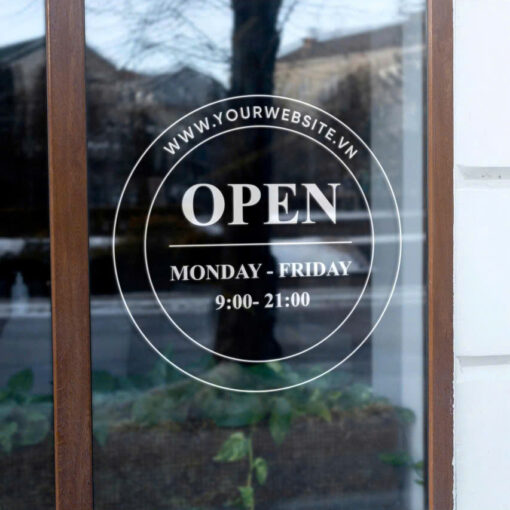 Decal giờ mở cửa OPEN TIME - Hình ảnh 2