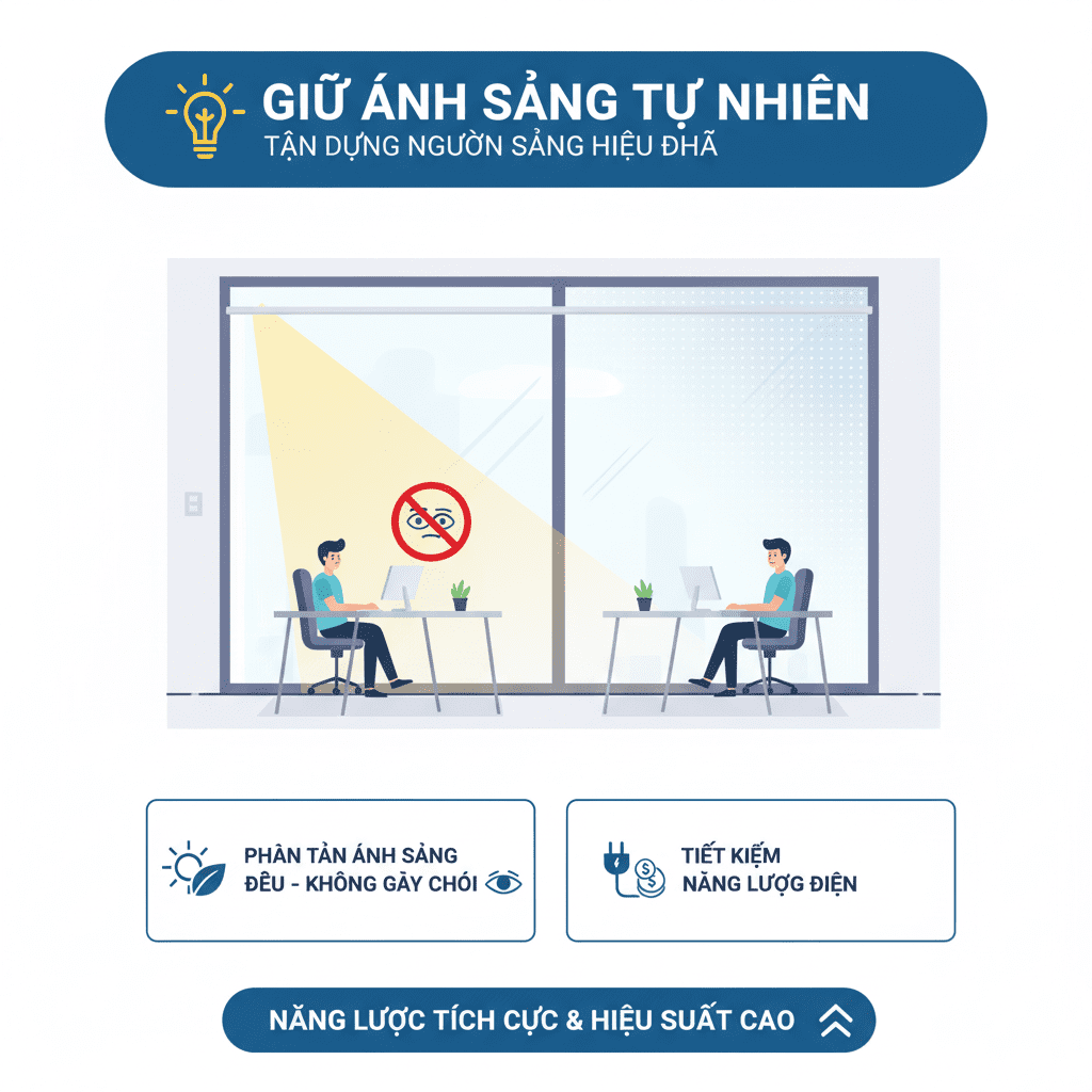 Decal mờ giúp Giữ Ánh Sáng Tự Nhiên – Tận Dụng Nguồn Sáng Hiệu Quả