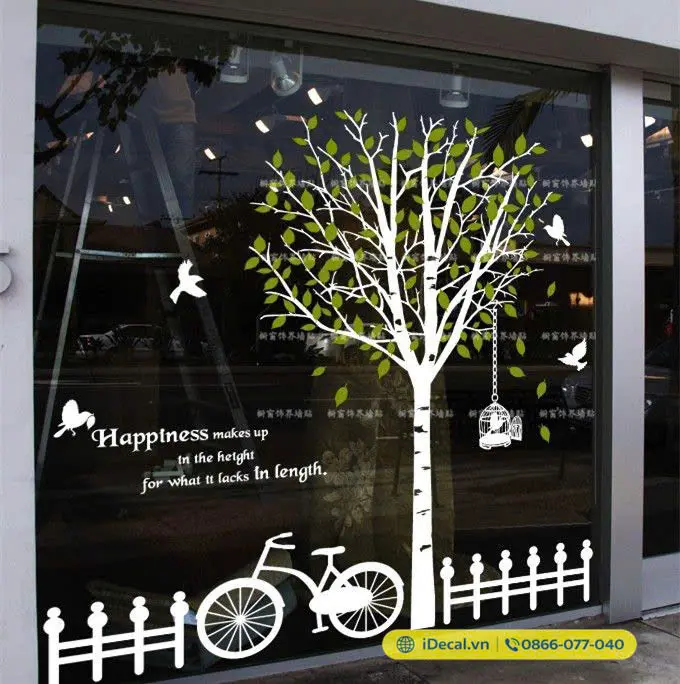 199+ mẫu Decal dán kính trang trí quán cafe đẹp – sáng tạo – thu hút 10 Decal dán kính cây xanh cho quán cà phê