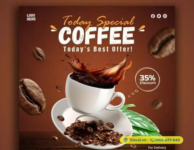 199+ mẫu Decal dán kính trang trí quán cafe đẹp – sáng tạo – thu hút 6 Mẫu decal dán kính trang trí quán cafe phong cách vintage với họa tiết hoa văn đối xứng màu nâu trầm và be.